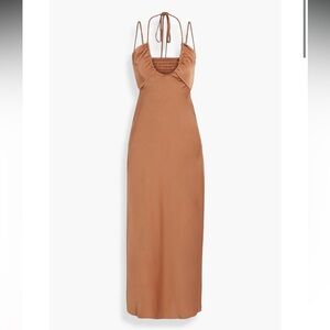 ALC Sienna cutout shirred satin midi dress